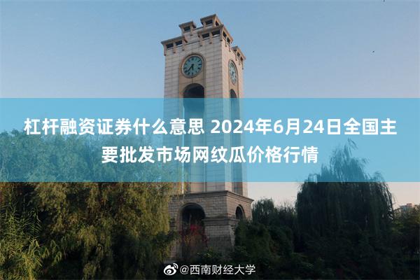 杠杆融资证券什么意思 2024年6月24日全国主要批发市场网纹瓜价格行情