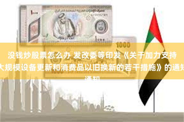 没钱炒股票怎么办 发改委等印发《关于加力支持大规模设备更新和消费品以旧换新的若干措施》的通知