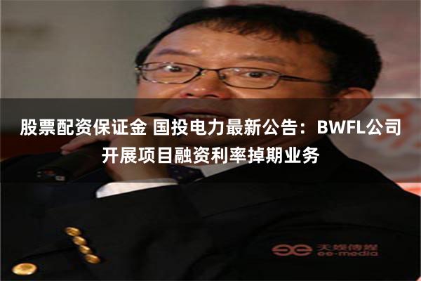股票配资保证金 国投电力最新公告：BWFL公司开展项目融资利率掉期业务