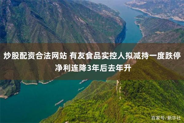 炒股配资合法网站 有友食品实控人拟减持一度跌停 净利连降3年后去年升