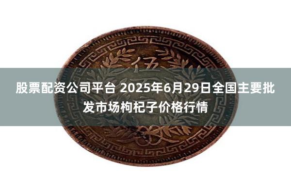 股票配资公司平台 2025年6月29日全国主要批发市场枸杞子价格行情