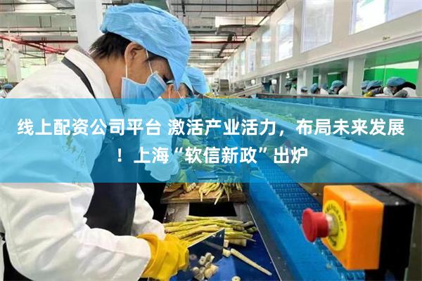 线上配资公司平台 激活产业活力，布局未来发展！上海“软信新政”出炉